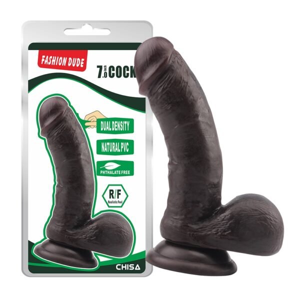 Фалоімітатор коричневий Chisa Fashion Dude 7 Cock на присосці