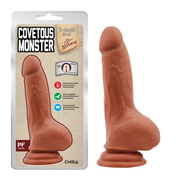 Фалоімітатор на присосці Chisa T-skin ReaL Monster, бежевий