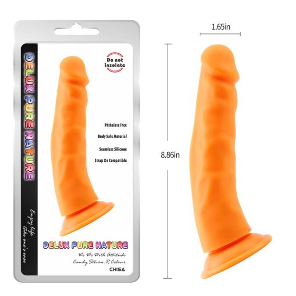 Фалоімітатор реалістичний на присосці Chisa Delux Pure Nature Steven. R-Orange, помаранчевий