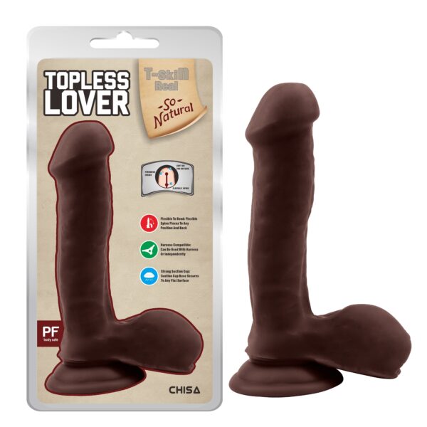 Фалоімітатор на присосці Chisa T-skin ReaL Topless Lover, коричневий