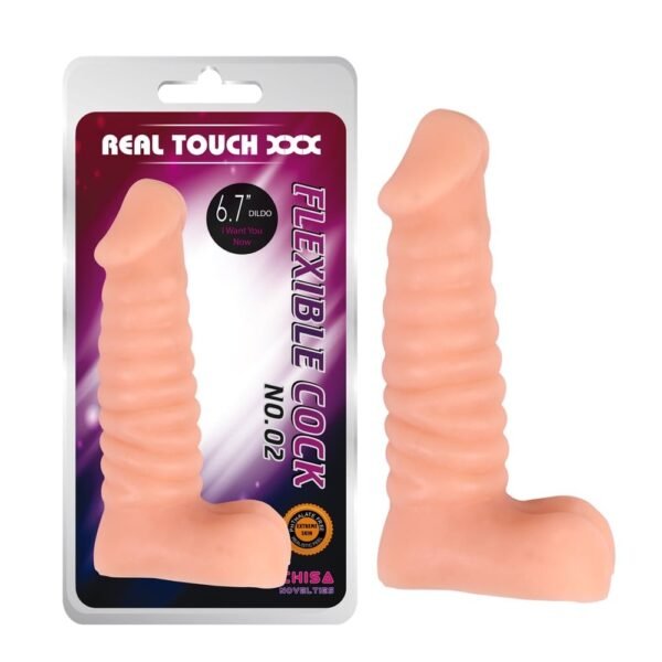 Фалоімітатор з хребтом Chisa Real Touch XXX Flexible Cock No. 02, бежевий