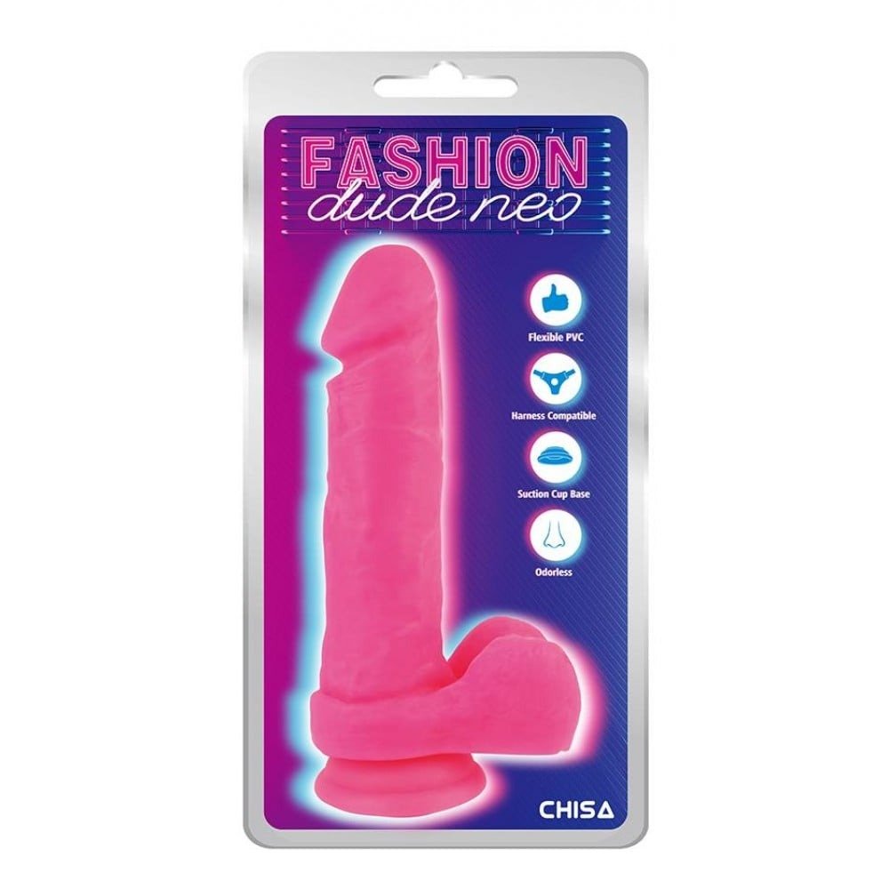 Фаломітатор реалістичний Chisa Fashion Dude Neo Dual Density, на присосці, рожевий - Зображення 6