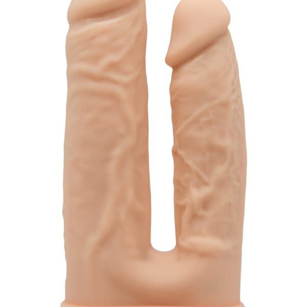 Фалоімітатор подвійний на присосці Dream ToysReal Love, термоактивний, бежевий