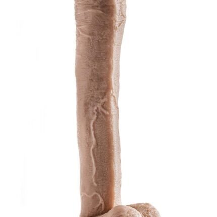 Фалоімітатор Гігант реалістичний Blush Dr.  Skin Mr.  Ed з яєчками, бежевий