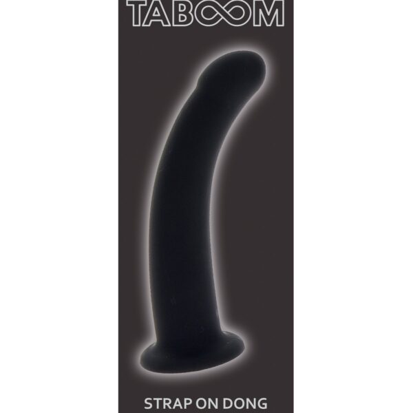 Фалоімітатор страпон Taboom Strap-On Dong Medium чорного кольору, 14 см х 3.3 см