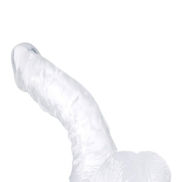 Фалоімітатор зігнутої форми з присоскою, прозорий 18 см B YOURS DIAMOND SPARKLE CLEAR