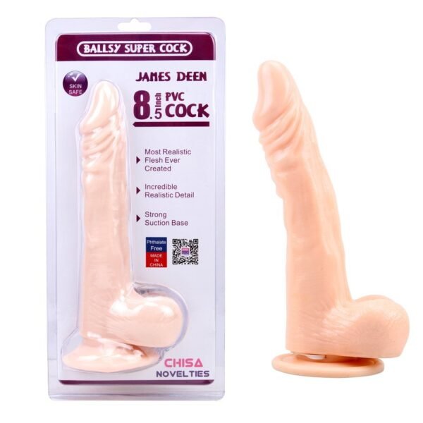 Фалоімітатор з мошонкою на присосці Chisa Ballsy Super Cock, бежевий