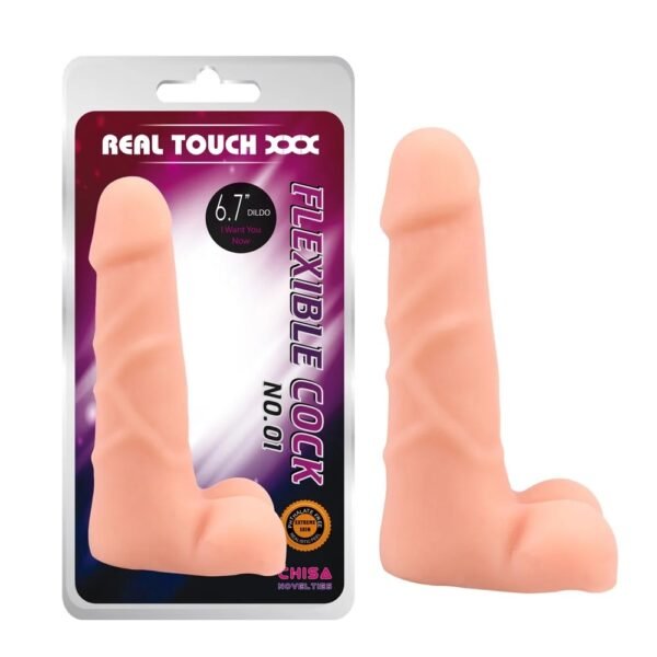 Фалоімітатор реалістичний з хребтом Chisa Real Touch XXX і мошонкою, бежевий