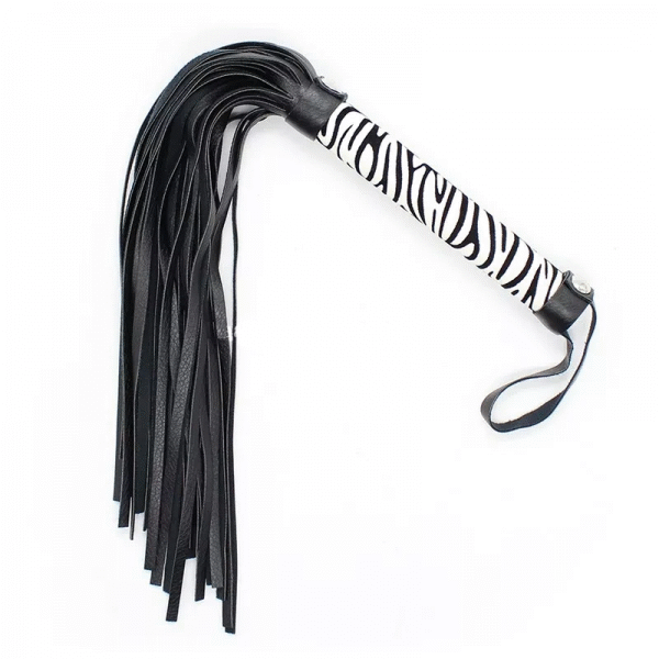 Флоггер DS Fetish Leopard flogger M black/white