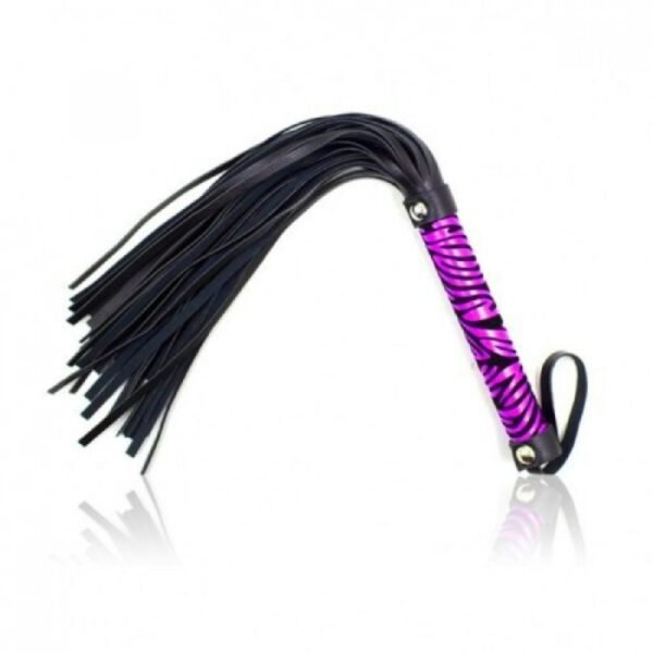Флогер DS Fetish леопард фіолетовий flogger M