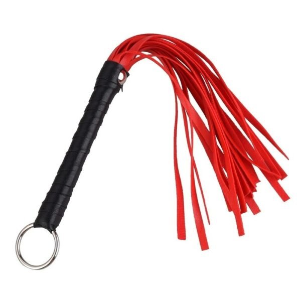 Флогер міні екошкіра, червоно-чорний, 28 см