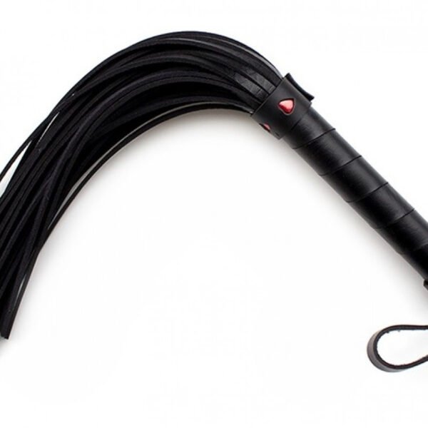 Флогер з червоним серцем DS Fetish Flogger black with red heart