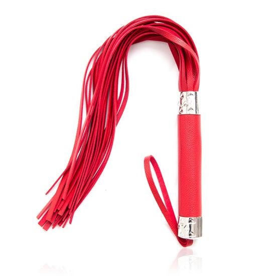 Флоггер із серцем DS Fetish Flogger M red with heart metal