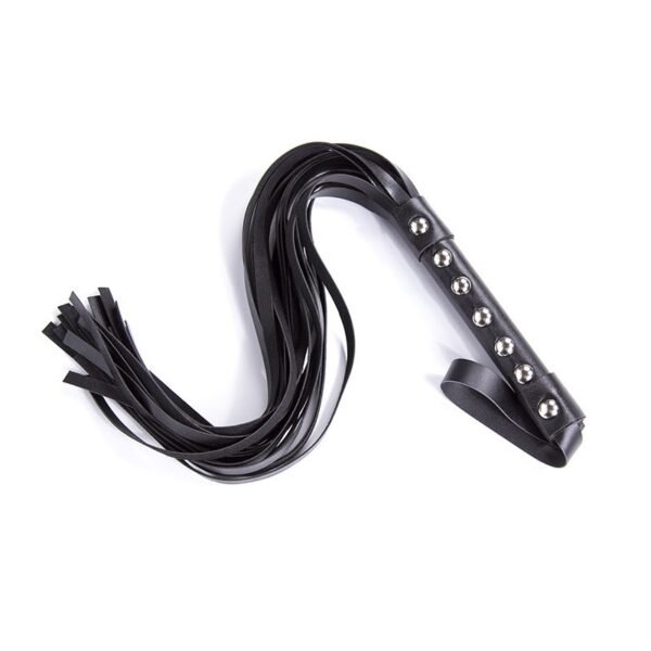 Флогер з шипами чорний DS Fetish Studded flogger black