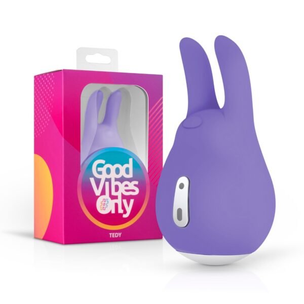 Вібратор для клітора із вушками Tedy Good Vibes Only, силіконовий, фіолетовий, 9. 5 см