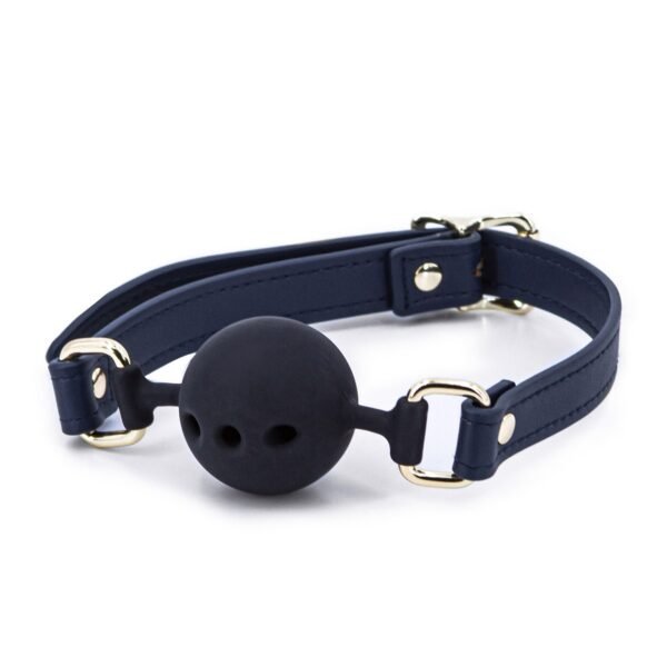 Кляп шар силіконовий NS Novelties Bondage Couture Ball, чорно-синій