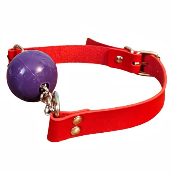 Кляп-кулька силіконова з ланцюжком, фіолетовий М DS Fetish