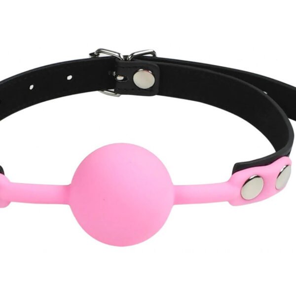 Кляп силіконовий Silicone ball gag metal accesso pink