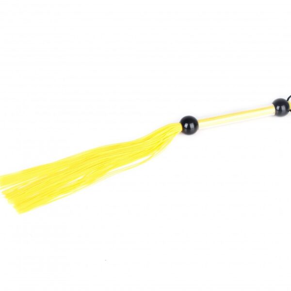 Батіг жовтий 39 см прозора ручка 2 кульки FLOGGER DS Fetish
