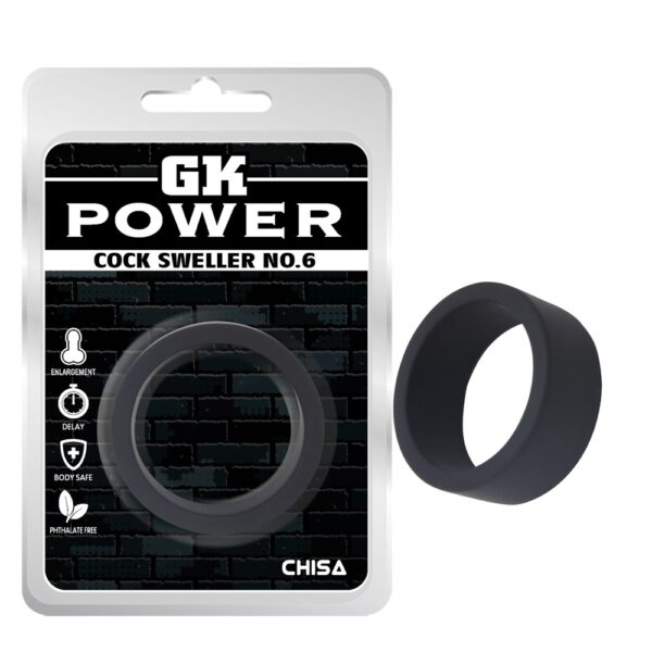 Кільце ерекційне Chisa GK Power Cock Sweller №6, чорне
