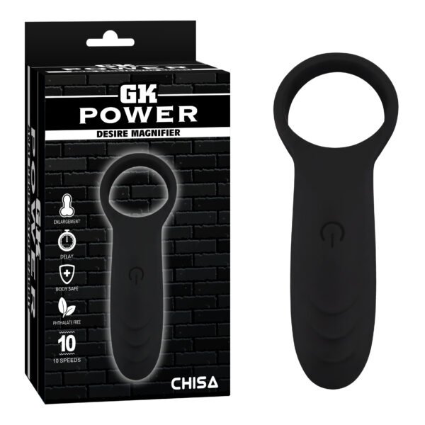 Кільце ерекційне з кліторальною вібростимуляцією CHISA GK Power Desire Magnifier, чорне