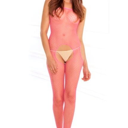 Комбінезон INDUSTRIAL NET SUSPENDER BODYSTOCKING PINK, OS