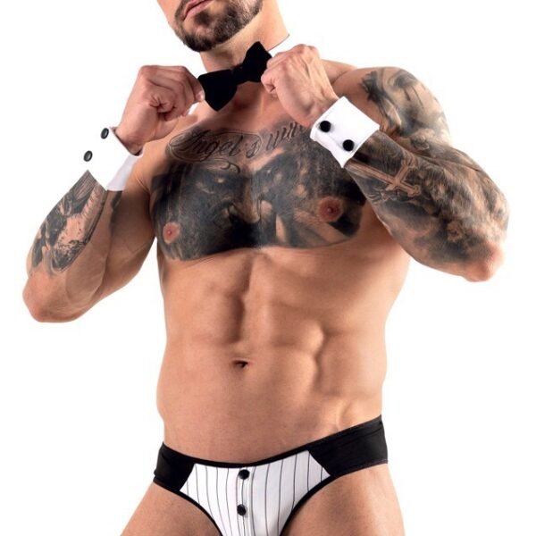 Чоловічий костюм Sven Joy Men's Jock Briefs із трьох предметів, чорно-білий, розмір M