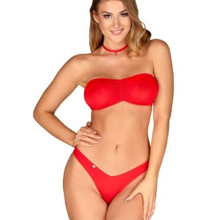 Новорічний костюм Obsessive Kissmas set червоний, S/M