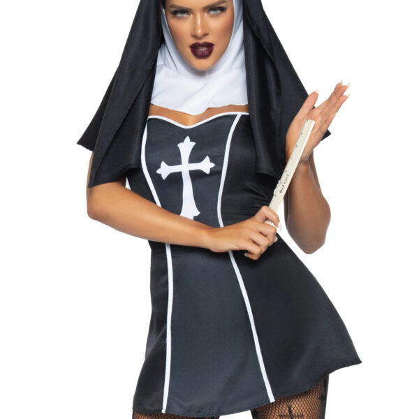 Костюм черниці Leg Avenue, М, Naughty Nun 2 предмети, чорний
