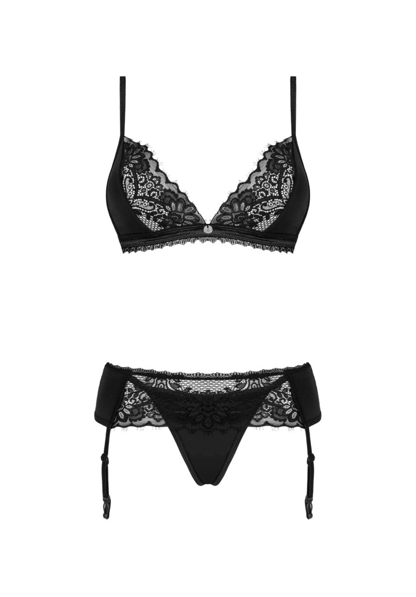 Мереживний комплект Obsessive Maderris 3-pcs set M/L - Зображення 4