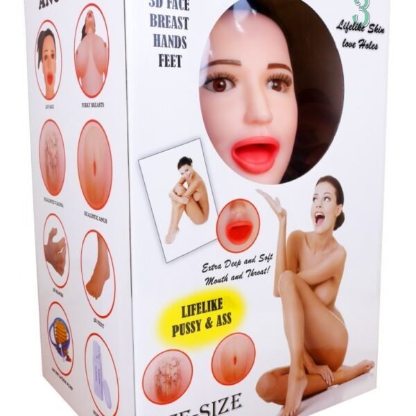 Лялька надувна Boss Series Angelina 3D зі вставкою з кібершкіри та вібро