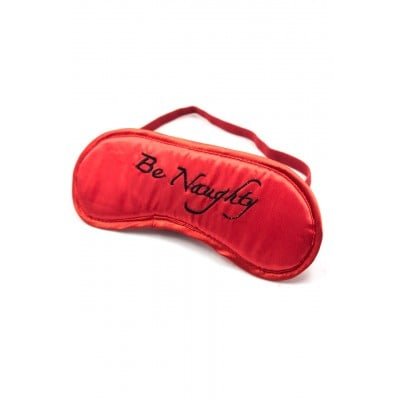 Маска на очі Be Naughty чорний напис, червоний