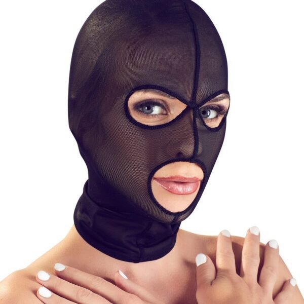 Маска з капрону Bad Kitty на голову, з відкритими очима та ротом.