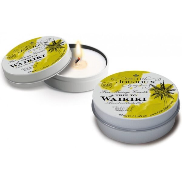Масажна свічка компактна "Подорож на пляж Ваїкікі", 43 г
