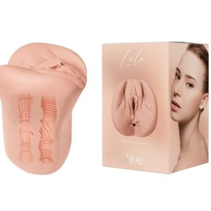 Маструбатор  реалістичний з двома отворами Alive Lola вагіна та анус, бежевий, L