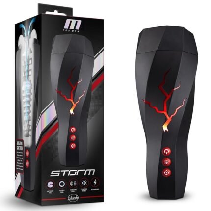 Маструбатор  із вакуумним ефектом Blush M For Men Storm у чорній колбі