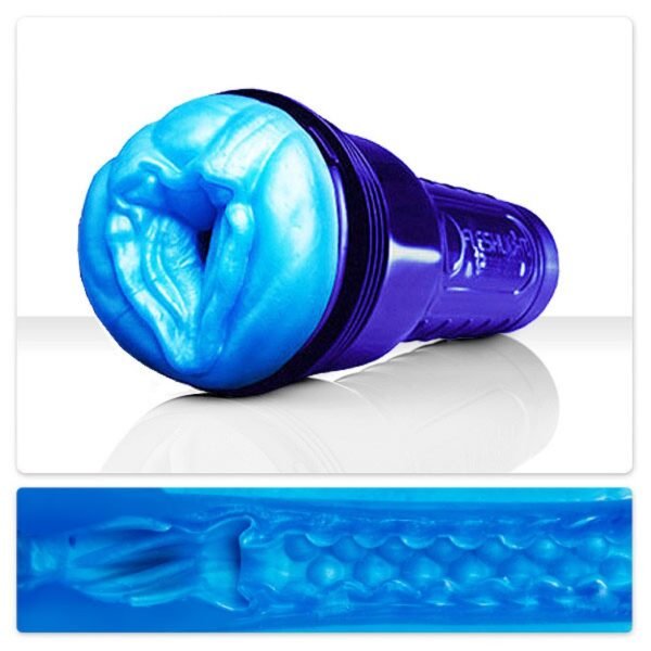 Маструбатор  вагіна з кібершкіри у колбі Fleshlight Freaks Alien Blue Metallic, синій