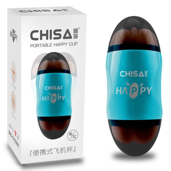 Маструбатор  Вагіна та Рот у колбі Chisa Portable Happy Cup з вібрацією