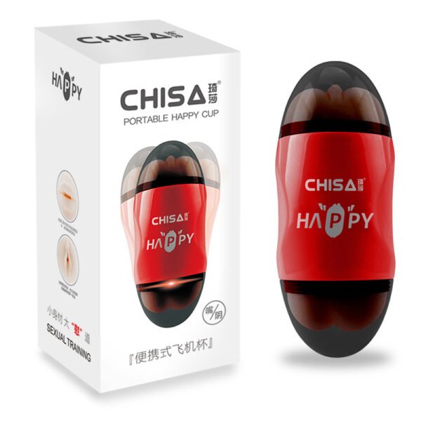 Маструбатор  двосторонній Вагіна та Рот Chisa Portable Happy Cup у колбі