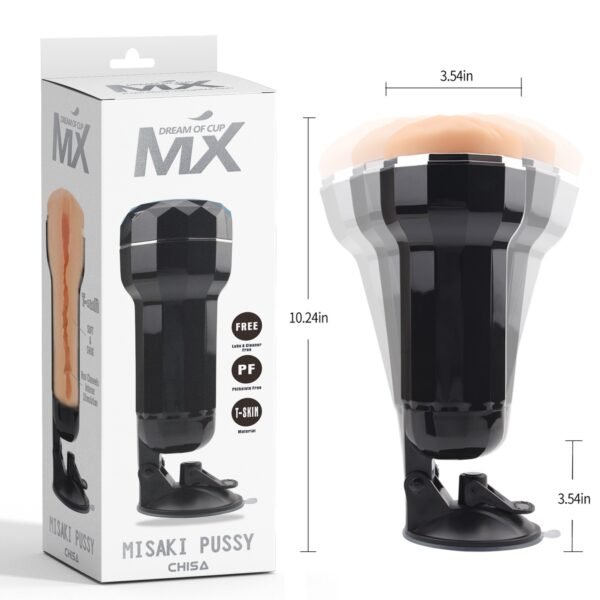 Маструбатор  вагіна в чорній колбі Chisa MX Dream Cup Misaki Pussy на присосці