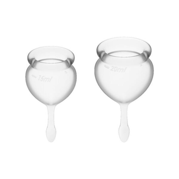 Набір прозорих менструальних чаш Satisfyer Feel Good медичний силікон, 2 шт.  (20 мл+15 мл)