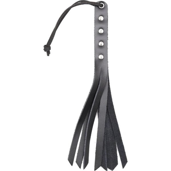 Міні флогер DS Fetish шкіра, чорний, 27 см