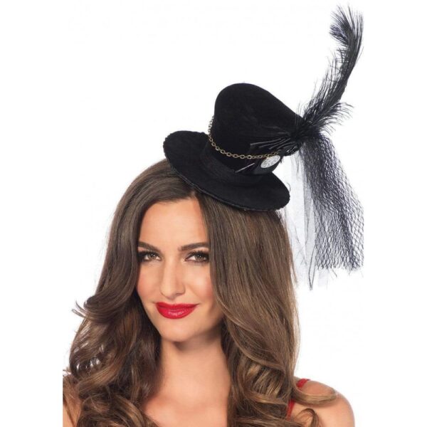 Жіночий міні-циліндр Steampunk Velvet Mini Top Hat від Leg Avenue, чорний