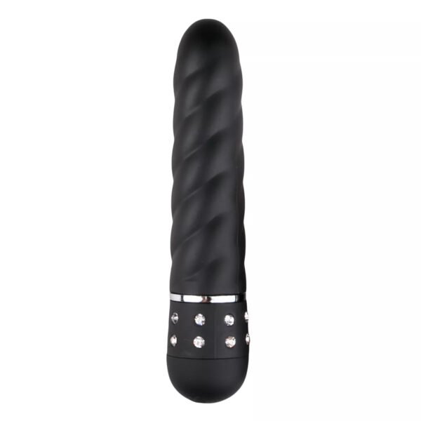 Міні-вібратор з рельєфом та стразами Love Diamond Vibrator Black