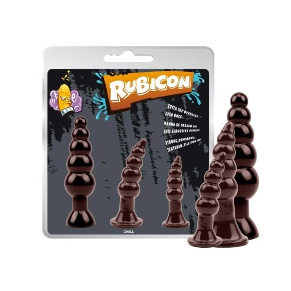 Набір анальних плагів різного розміру CHISA Rubicon, коричневий