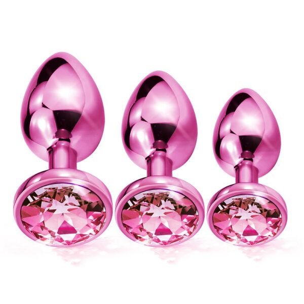 Набір анальних пробок Global Novelties NIXIE METAL BUTT PLUG TRAINER SET, PINK METALLIC
