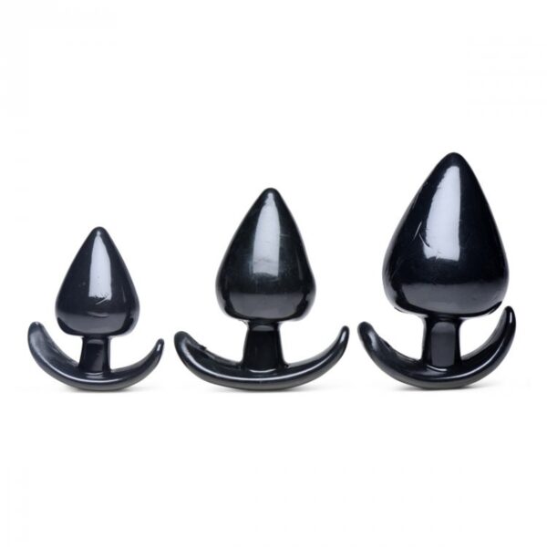 Набір анальних пробок різного розміру Master Series Triple Spades, чорний