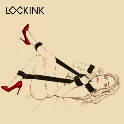Бандажний набір фіксаторів для тіла зі знімними наручниками Lockink чорний