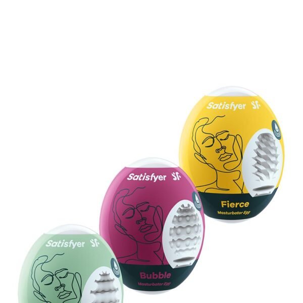 Набір Маструбаторів Satisfyer Masturbator Egg 3er Set: Riffle, Bubble, Fierce