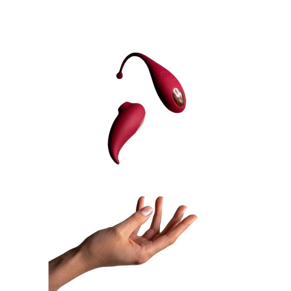 Набір смарт-вібраторів Adrien lastic Inspiration кліторальний вакуумний стимулятор+віброяйце, червоний - Зображення 2